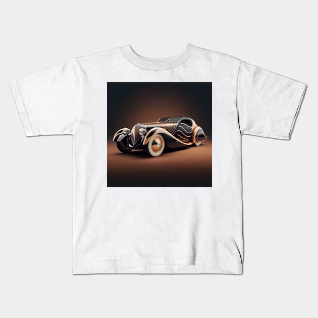 Art Deco Style Cars Kids T-Shirt by TheArtfulAI